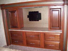 Bedroom storage and TV mount