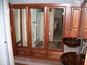 Closets in the front bathroom