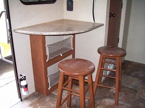 Two bar stools and a countertop