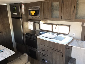 Expansive kitchen for a small trailer