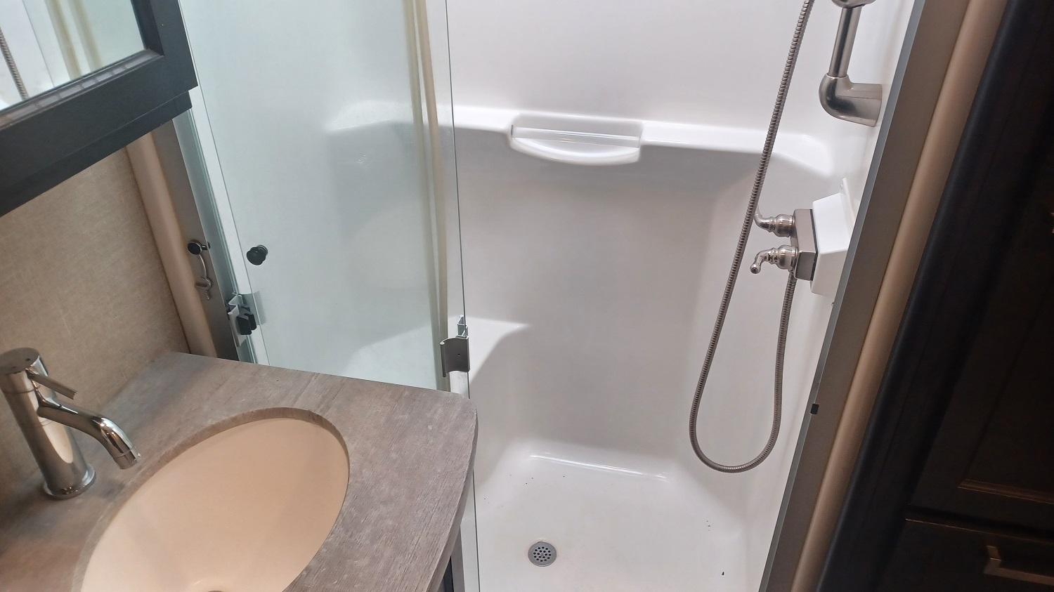 Fuzion 369 bathroom with shower seat