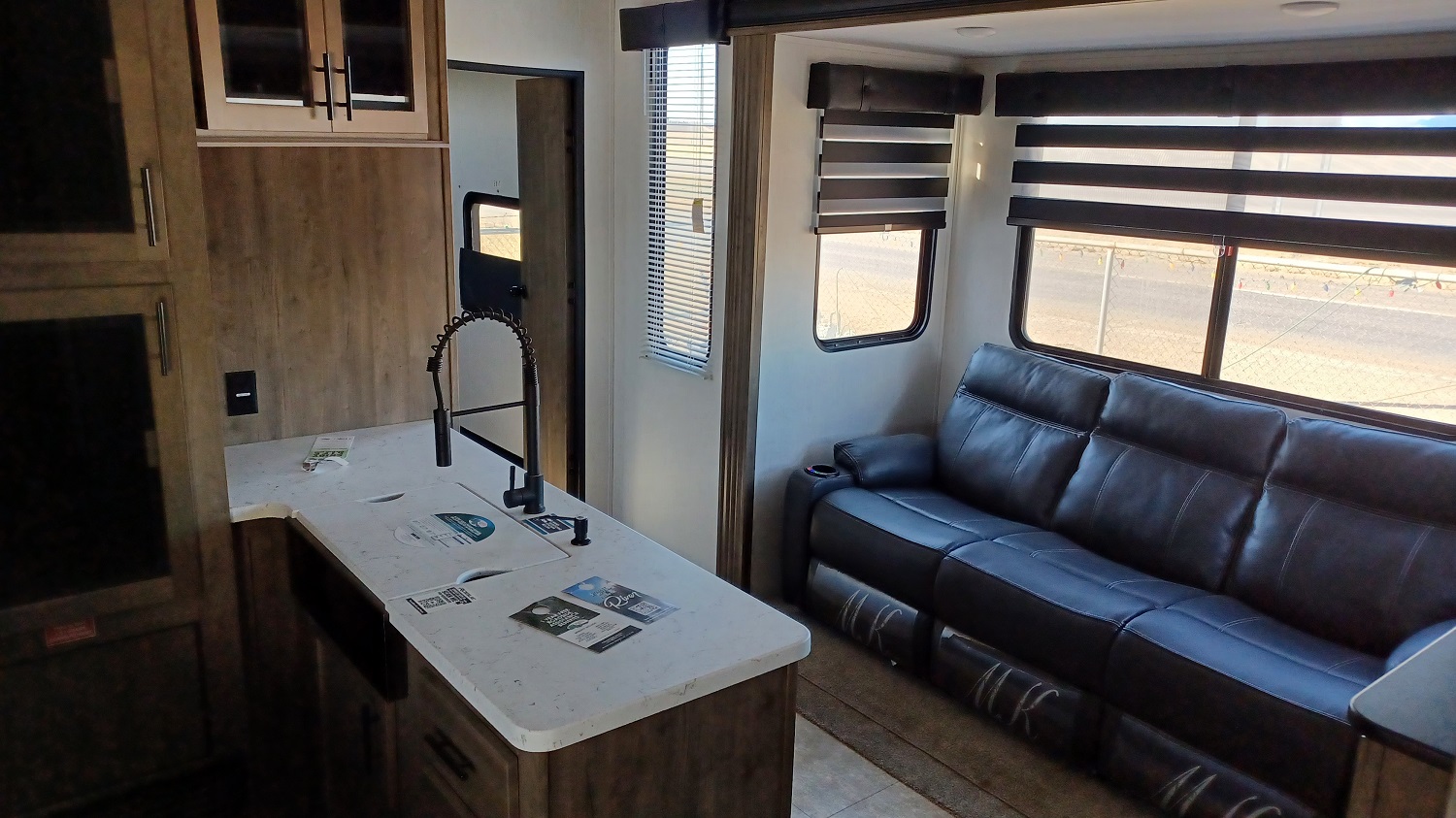 Rogue Toy Hauler 32V living room with a sofa